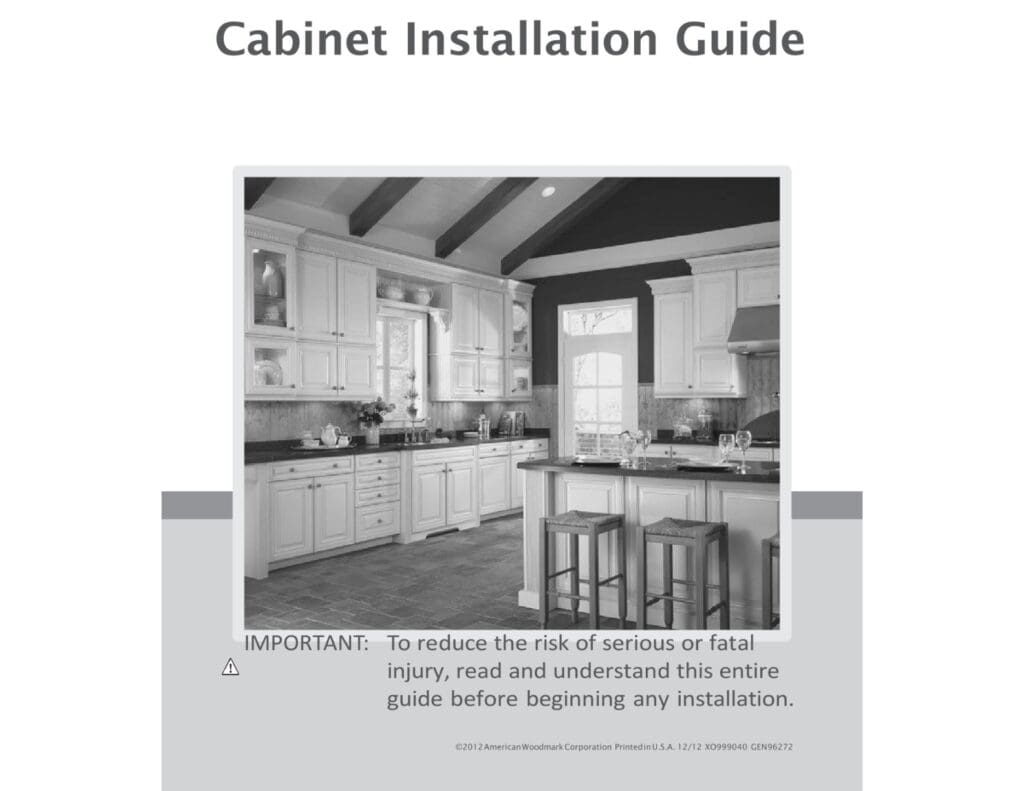 A picture of the cabinet installation guide.